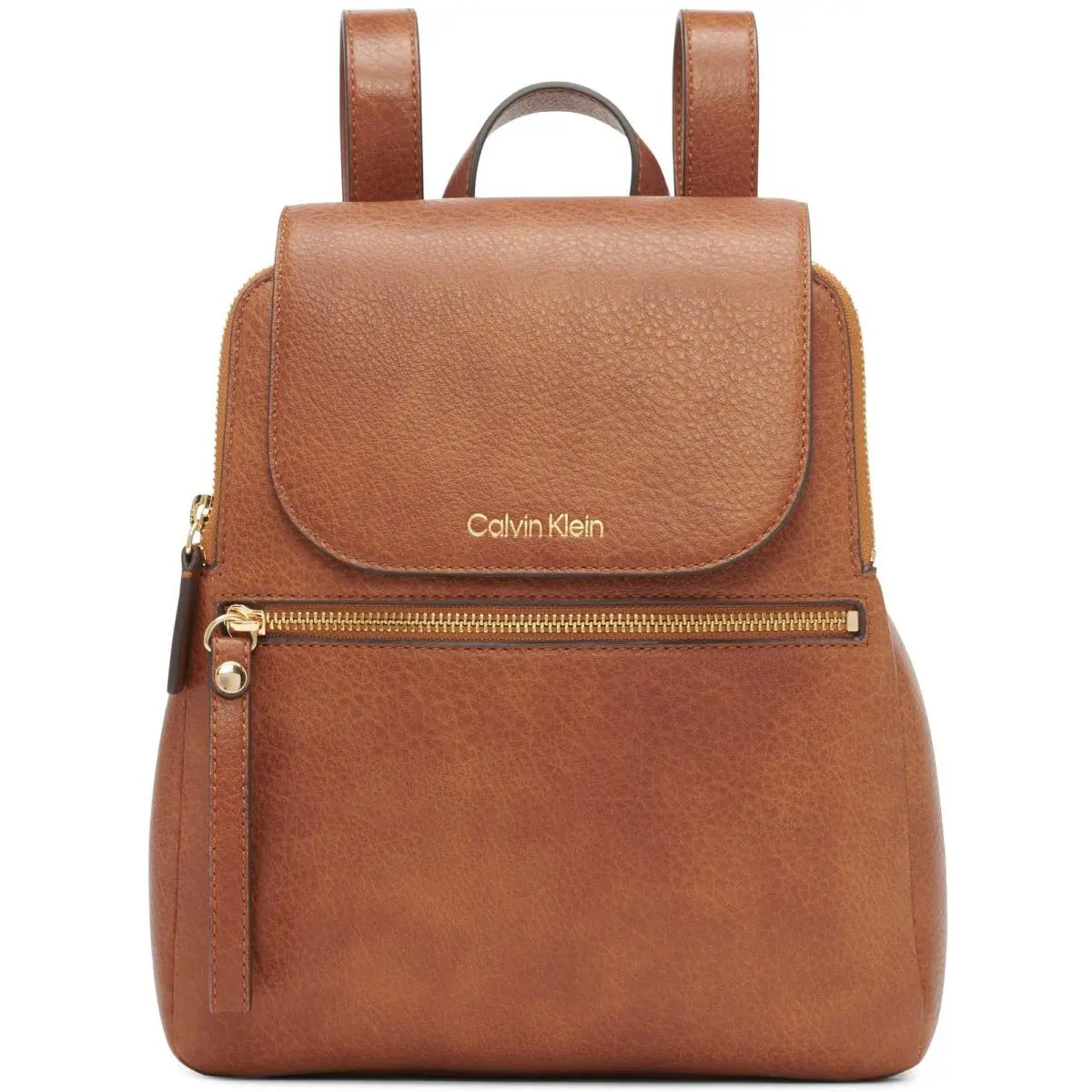 Calvin Klein Reyna Novelty Key Item Flap Backpack Caramel Combo One Size