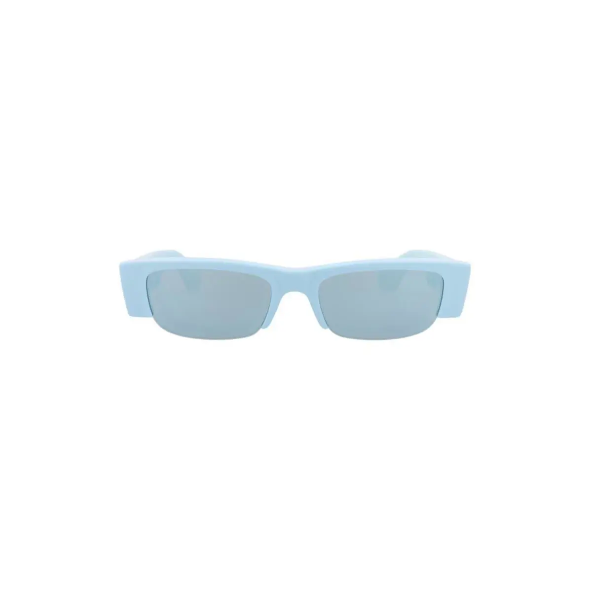 Mcqueen Women 54mm Half Rim Rectangular Sunglasses Light Blue