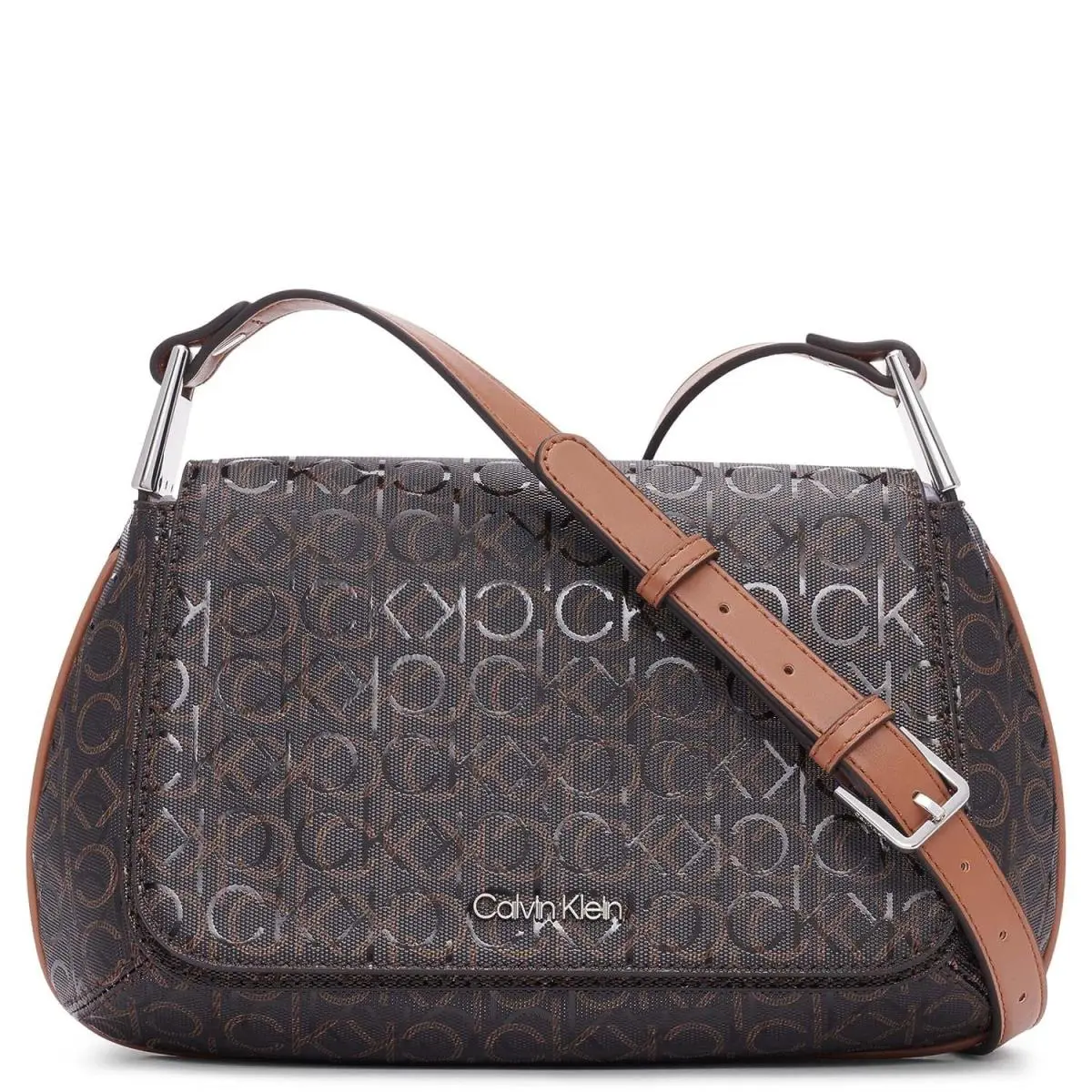 Calvin Klein Charlie Flap Crossbody Brown/khaki/caramel