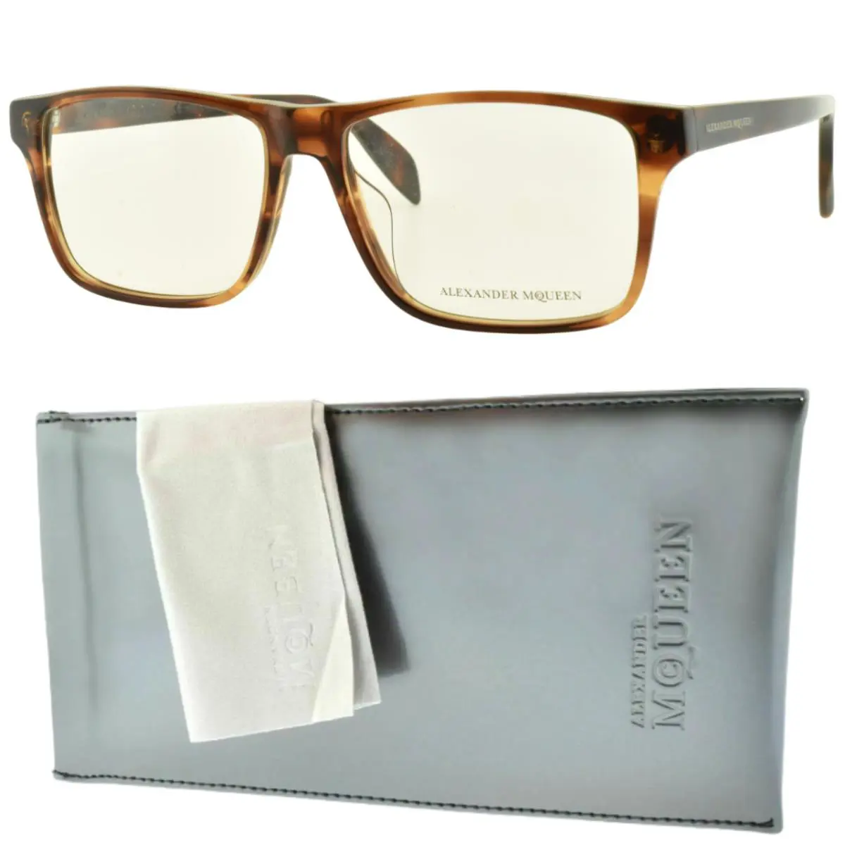 Alexander Mcqueen AM 0147OA 002 Tortoiseshell Mens Optical Frame Eyeglasses