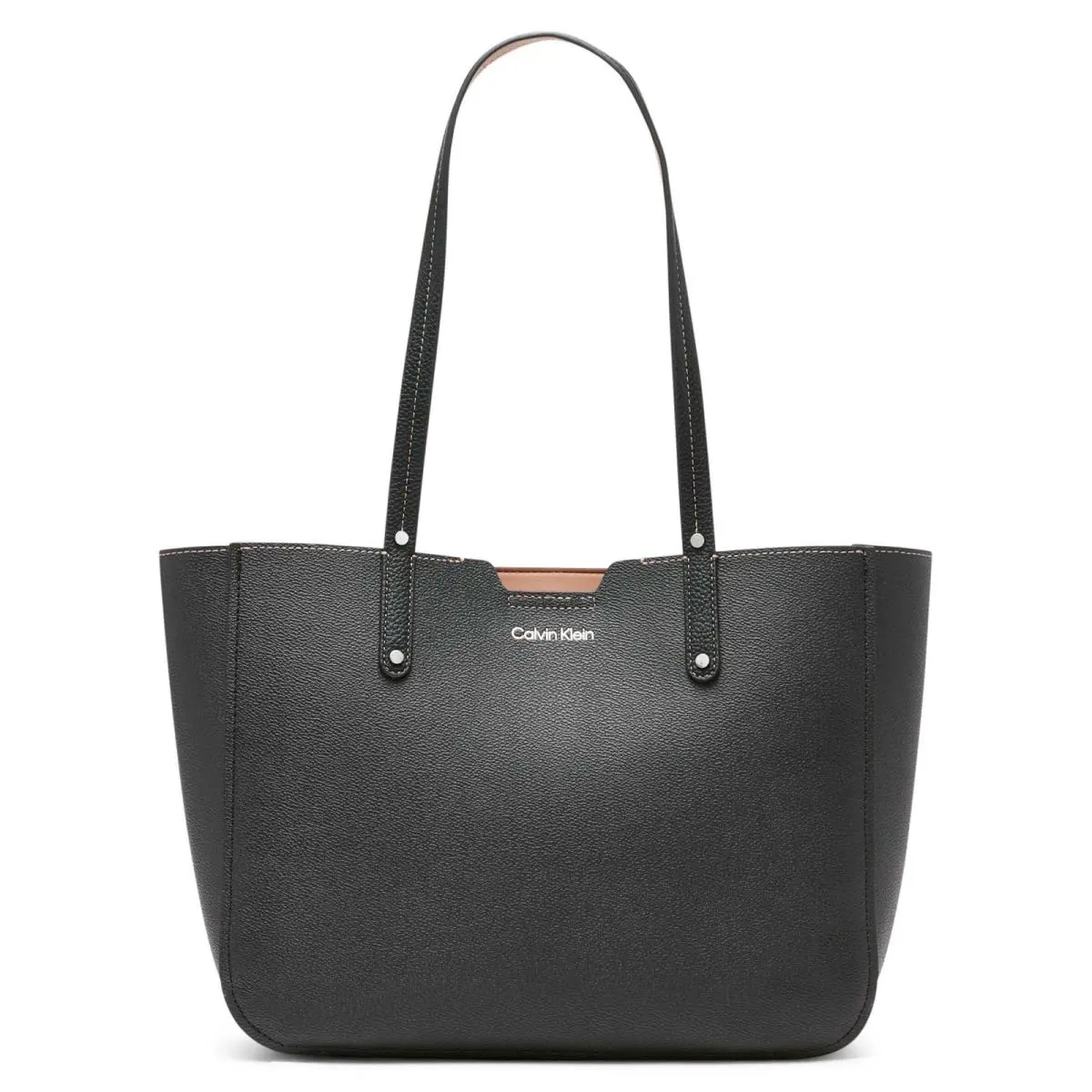 Dilan Novelty Organizational Tote Black/silver Textured by Calvin Klein