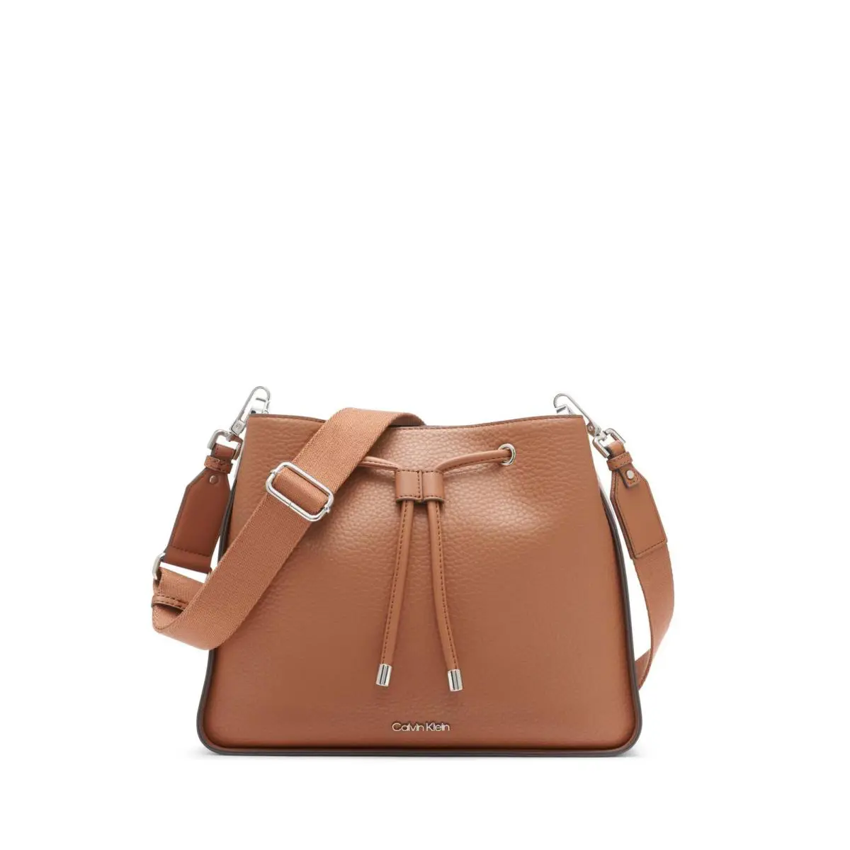 Calvin Klein Fay Drawstring Adjustable Hobo Caramel One Size