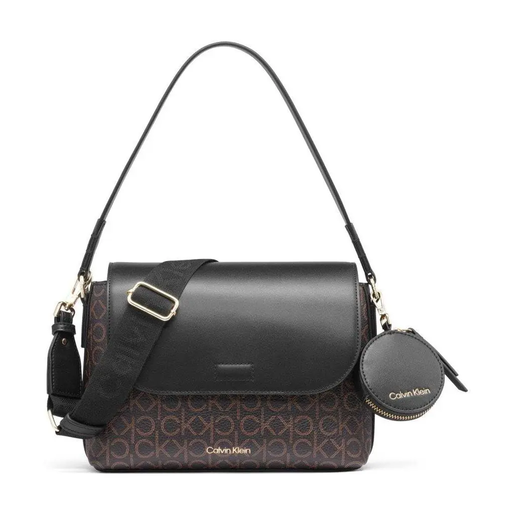 Calvin Millie 2 In 1 Flap Shoulder Bag & Crossbody Klein Millie 2 in 1 Flap Shoulder Bag Crossbody Brown/khaki/black