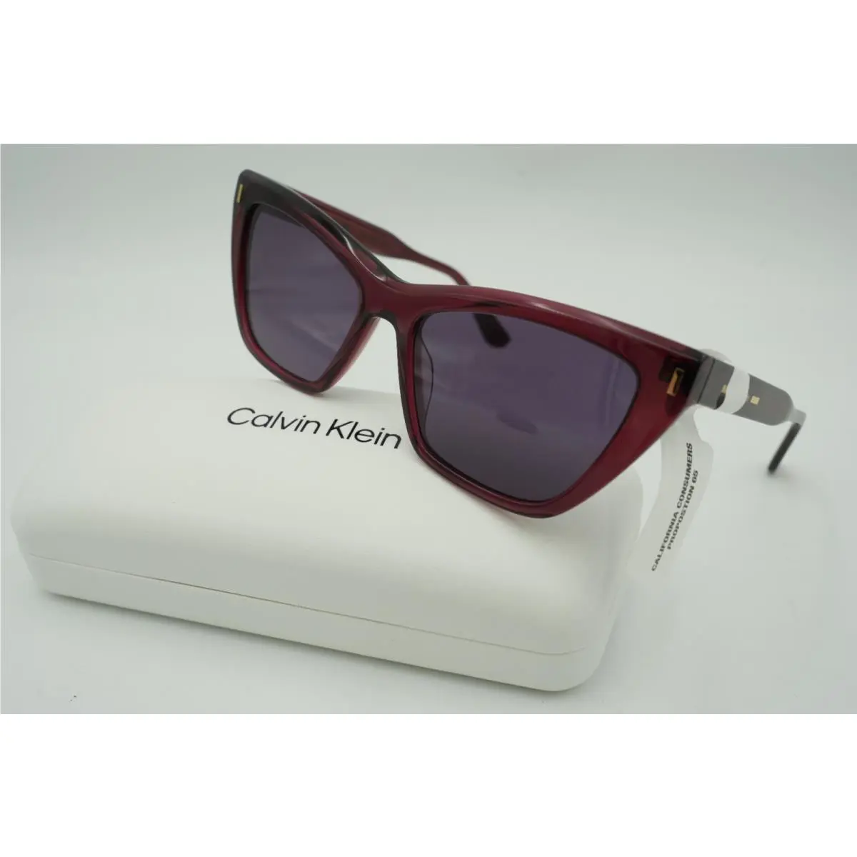 Calvin Klein CK24505S Cat Eye Sunglasses Maroon Frame