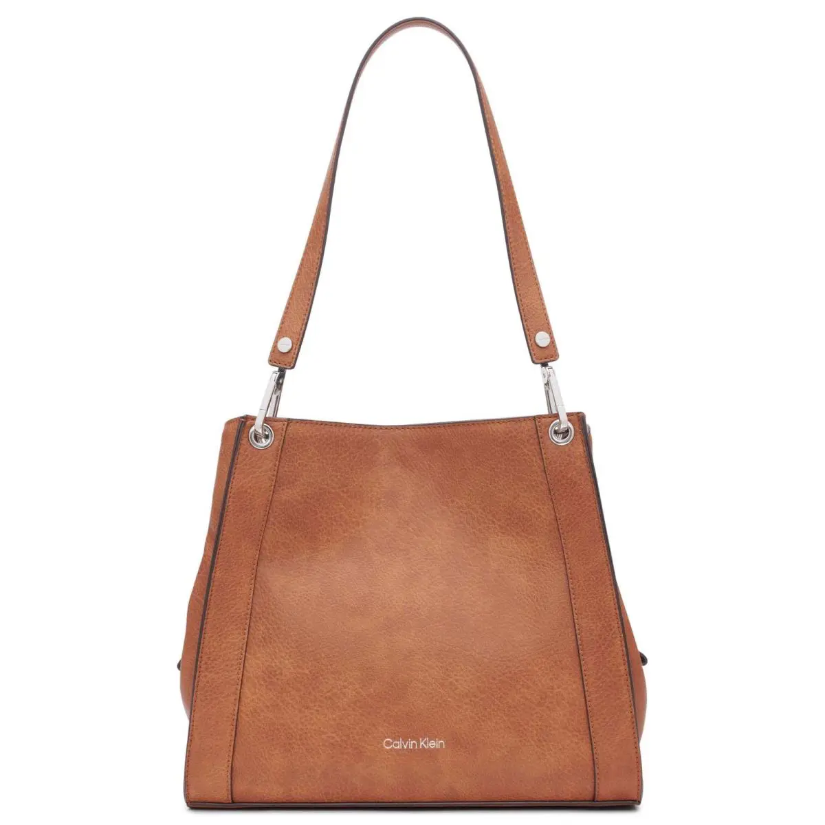 Reyna Novelty Triple Compartment Shoulder Bag Caramel Mix by Calvin Klein