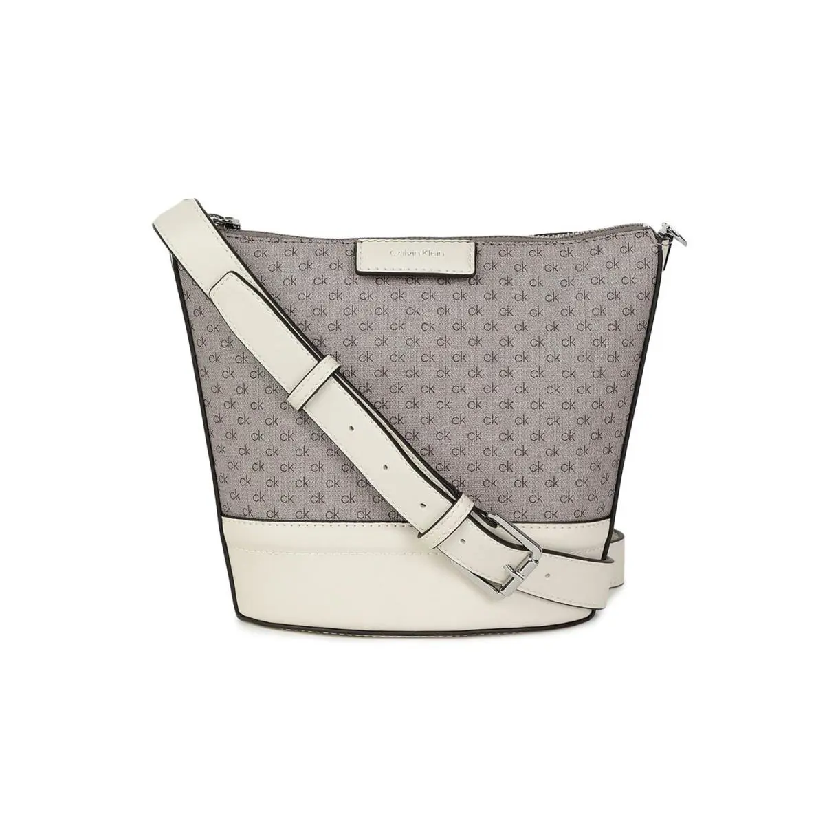 Calvin Klein Ash North/south Crossbody Almond/taupe/cherub White One Size