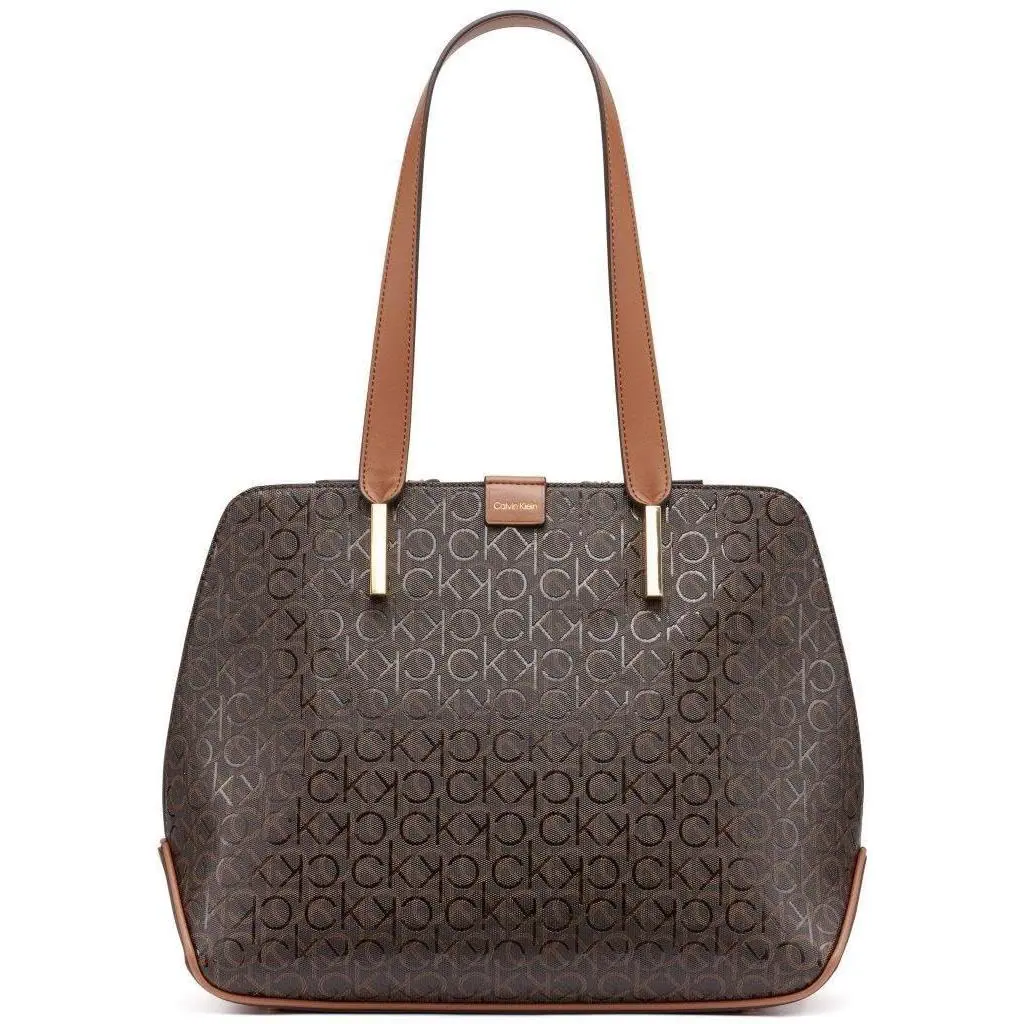 Calvin Klein Audrey Triple Compartment Tote Brown/khaki/caramel One Size