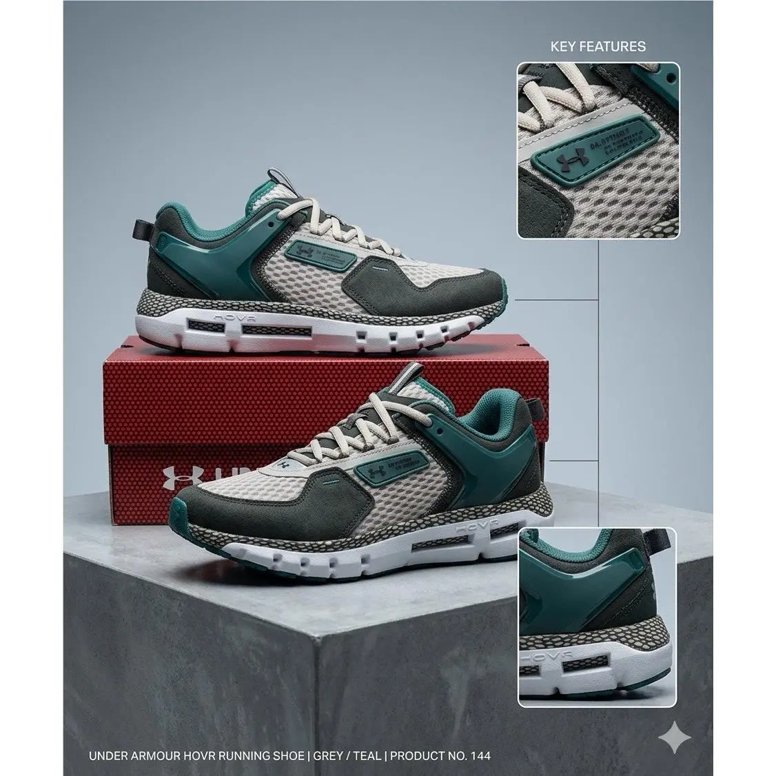 Sz 9 Men 10.5 Wmn Under Armour UA Hovr Summit Green Athletic Sneaker Shoes