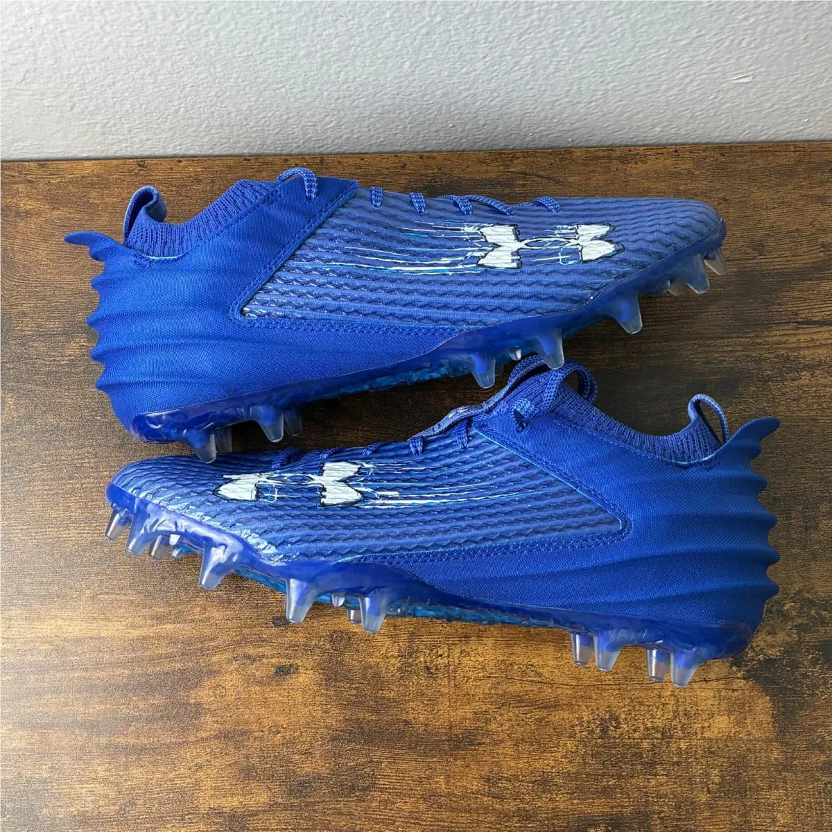 Under Armour Blur Smoke 2.0 MC Suede Mens Size 10 Football Cleats Royal Blue