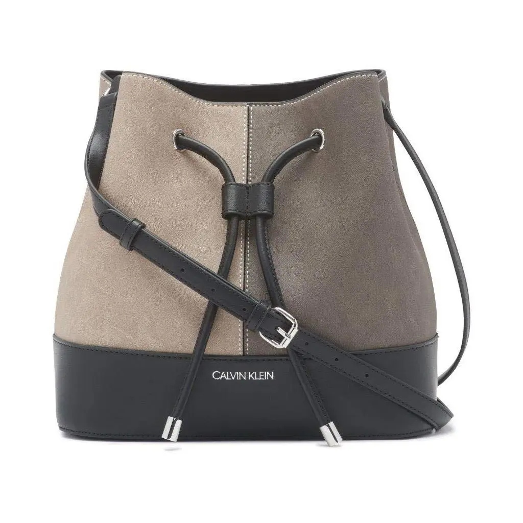Calvin Klein Womens Gabrianna Novelty Bucket Shoulder Bag Grey Combo One Size