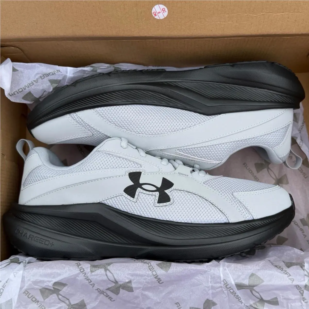 Under Armour shoes - Charged Assert 11 - Charged Assert - 6006723-011 - White / Black (Mod Gray/Black) 7