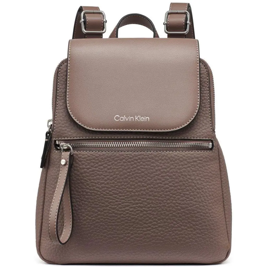 Calvin Klein Reyna Novelty Key Item Flap Backpack Cocoa One Size - Cocoa