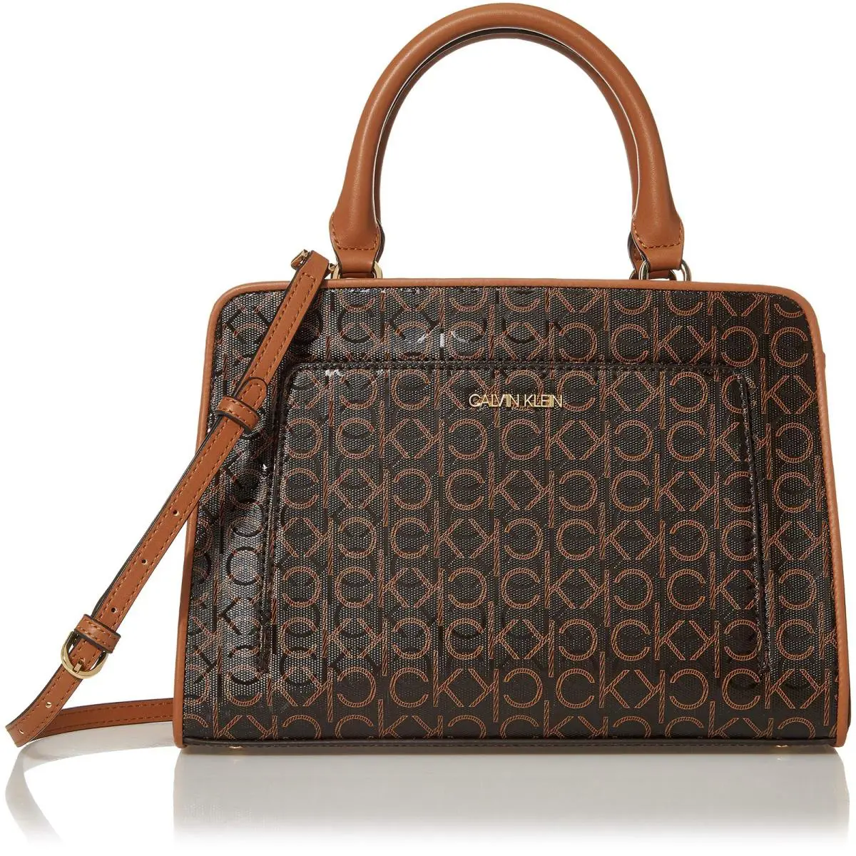 Calvin Klein Margot Textured Logo Emboss Satchel