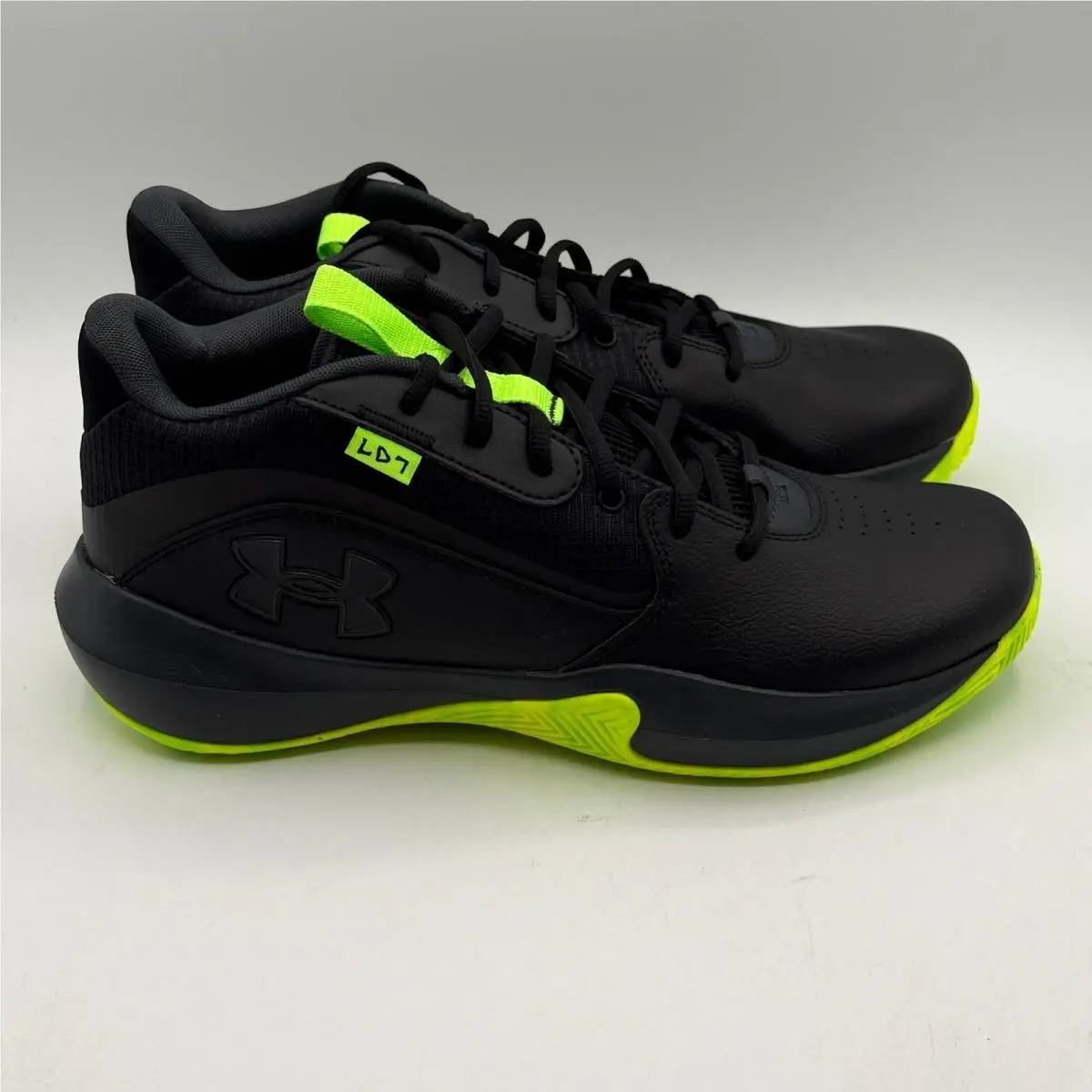 Under Armour Lockdown 7 Shoe Men Size 11 Black Neon Green Basketball 3028512-006
