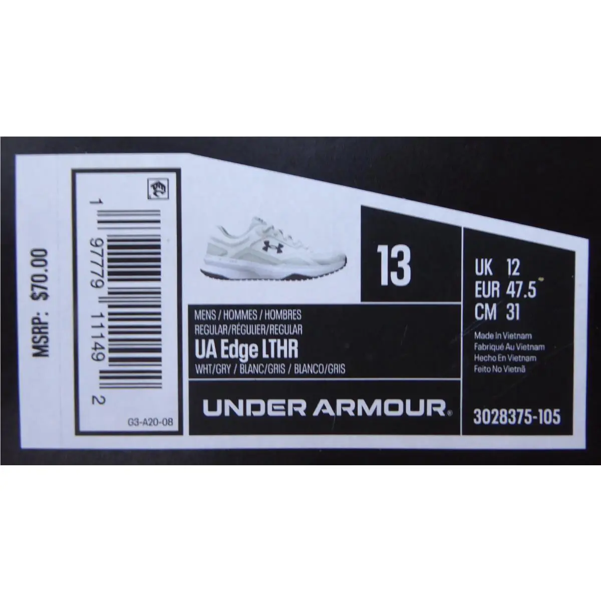 Under Armour shoes - White/Gray 6