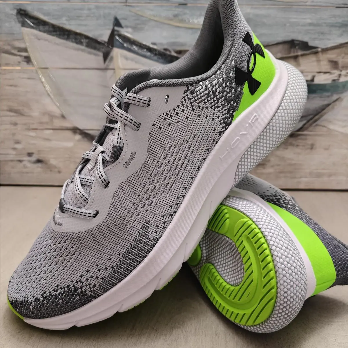 Under Armour Men`s UA Hovr Turbulence 2 Shoes Size 10.5 Gray Green 3026520-011