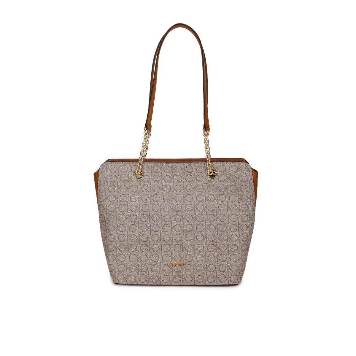 Calvin Klein Hailey Signature Top Zip Chain Tote