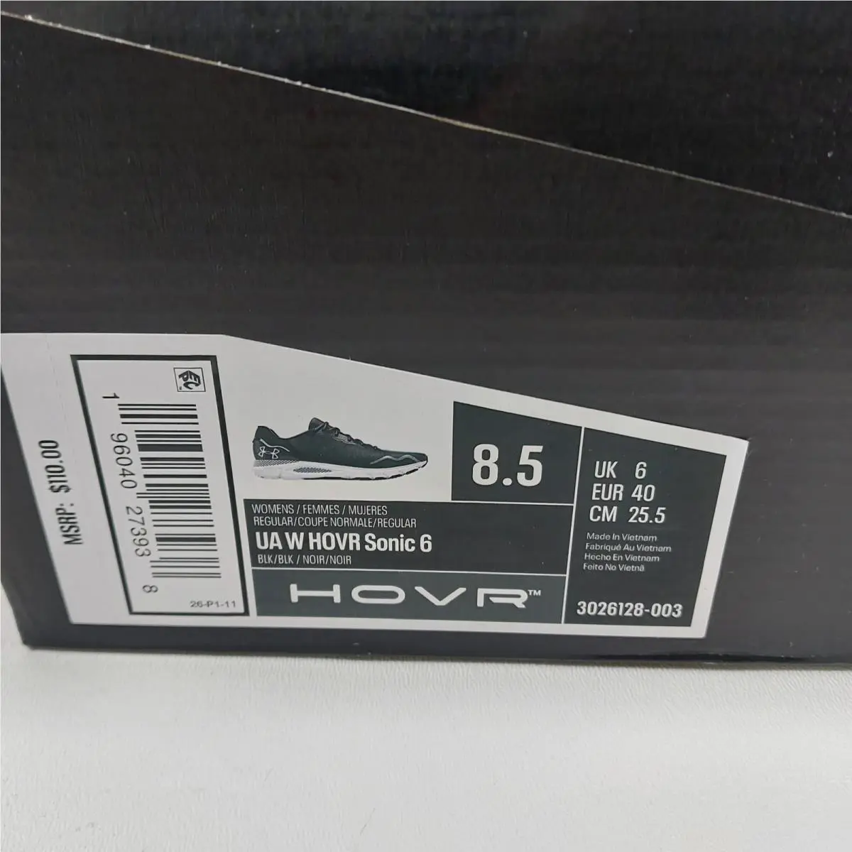 Under Armour shoes - Under Armour HOVR Sonic 6 - Black (UPC: 196883956265) 4