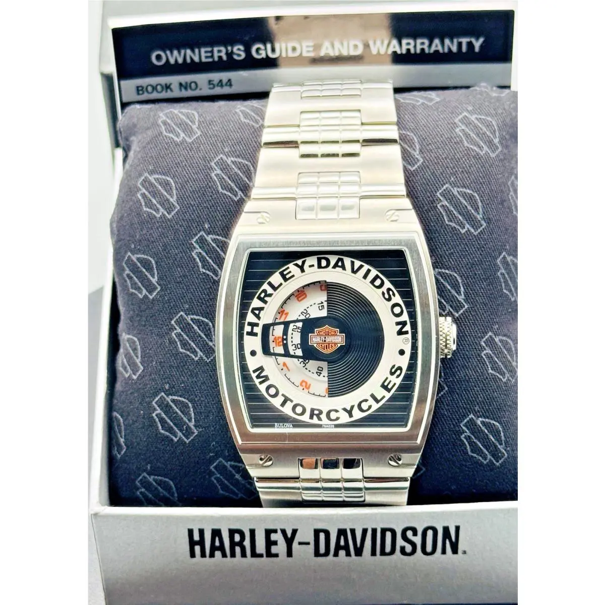 Bulova Harley Davidson Motorcycles Jump Disc Watch Stainless Steel 2007 Nos Rare