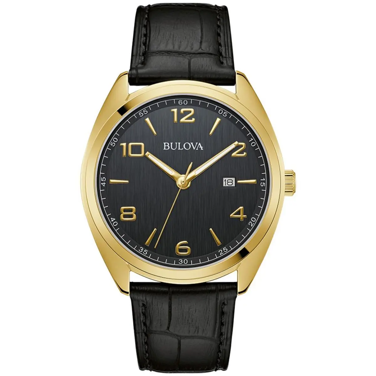 Bulova Men`s Quartz Date Indicator Black Watch 42MM