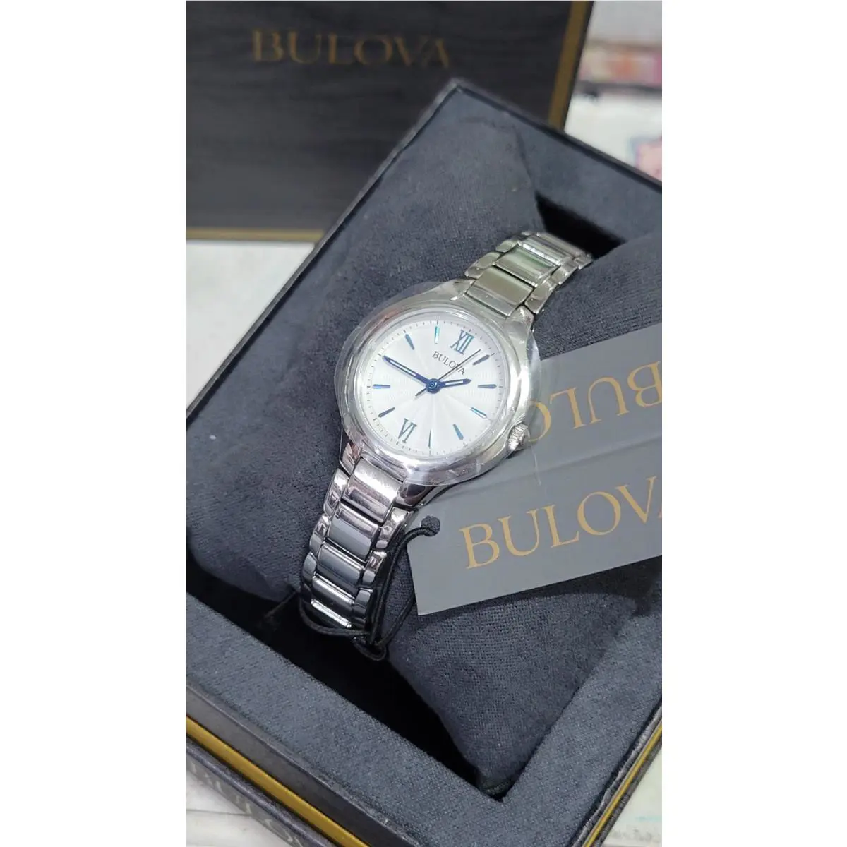 Bulova 96L215 28mm Classic Quartz Stainless Steel White Dial Women`s Watch