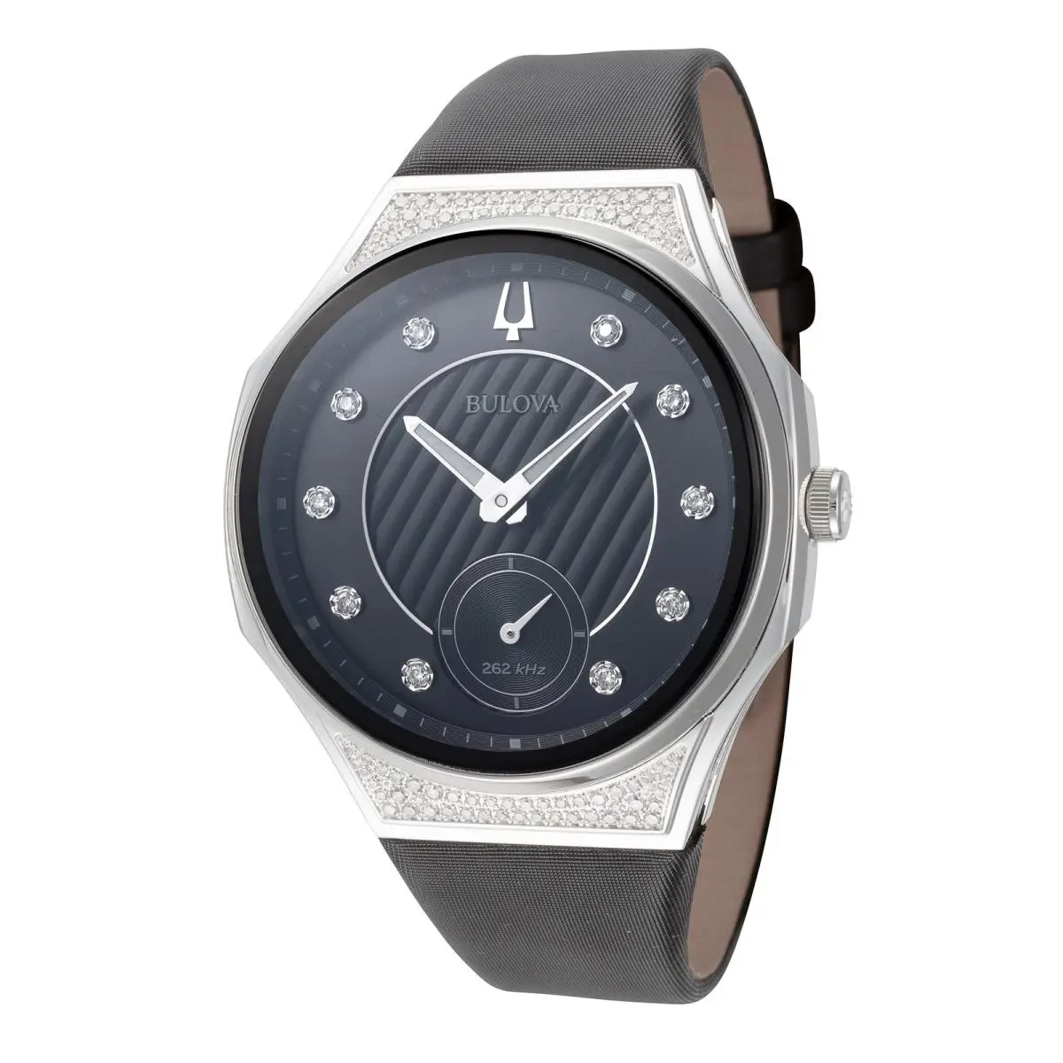 Bulova Women`s Curv 35mm Quartz Watch 96R229 - Dial: Black, Band: Black, Other Dial: Black