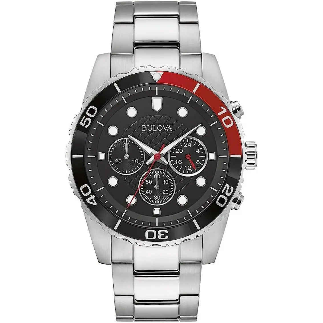 Bulova Men`s Stainless Steel Black Dial Classic Watch - Dial: Black