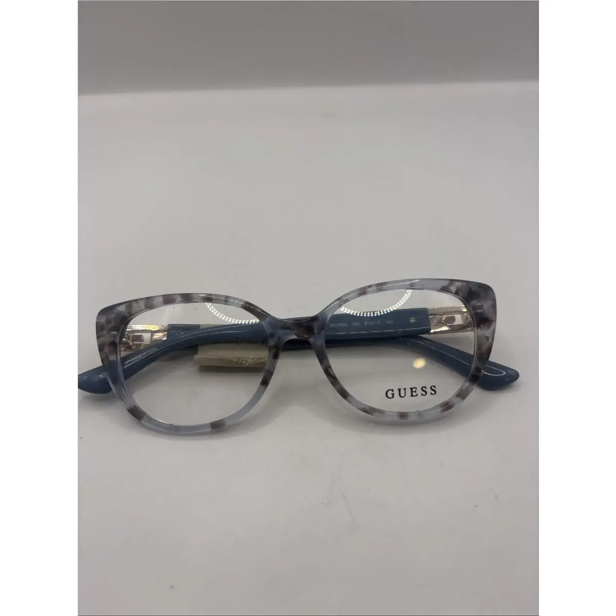 Guess GU2908 Blue Havana 092 Women Cat Eye Plastic Eyeglasses Frame 51-17-140 GU