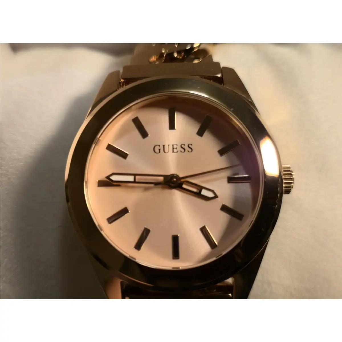 Rose Gold Tone G-link Pink Dial Case Watch 32mm by Guess