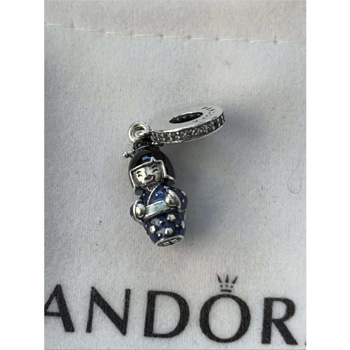 Pandora Sterling Silver Japanese Doll in Blue Kimono Charm 798595C01 - Retired