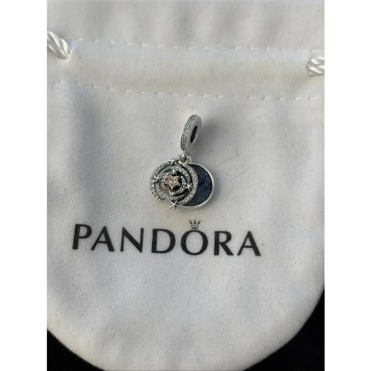 Pandora Two-tone Shooting Star Double Dangle Charm 782975C01 -retired