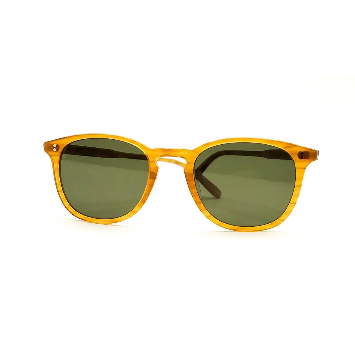 Garrett Leight Kinney Sunglasses Butterscotch/pure Green Polarized Glass 49