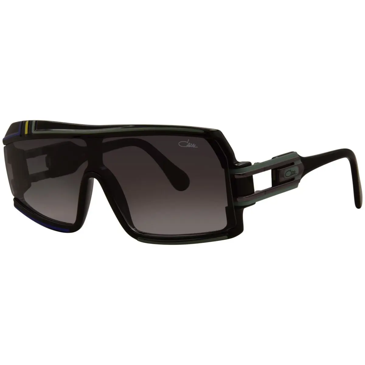 Cazal 858 001 Sunglasses Black/gunmetal/grey Gradient Square Shape 133mm