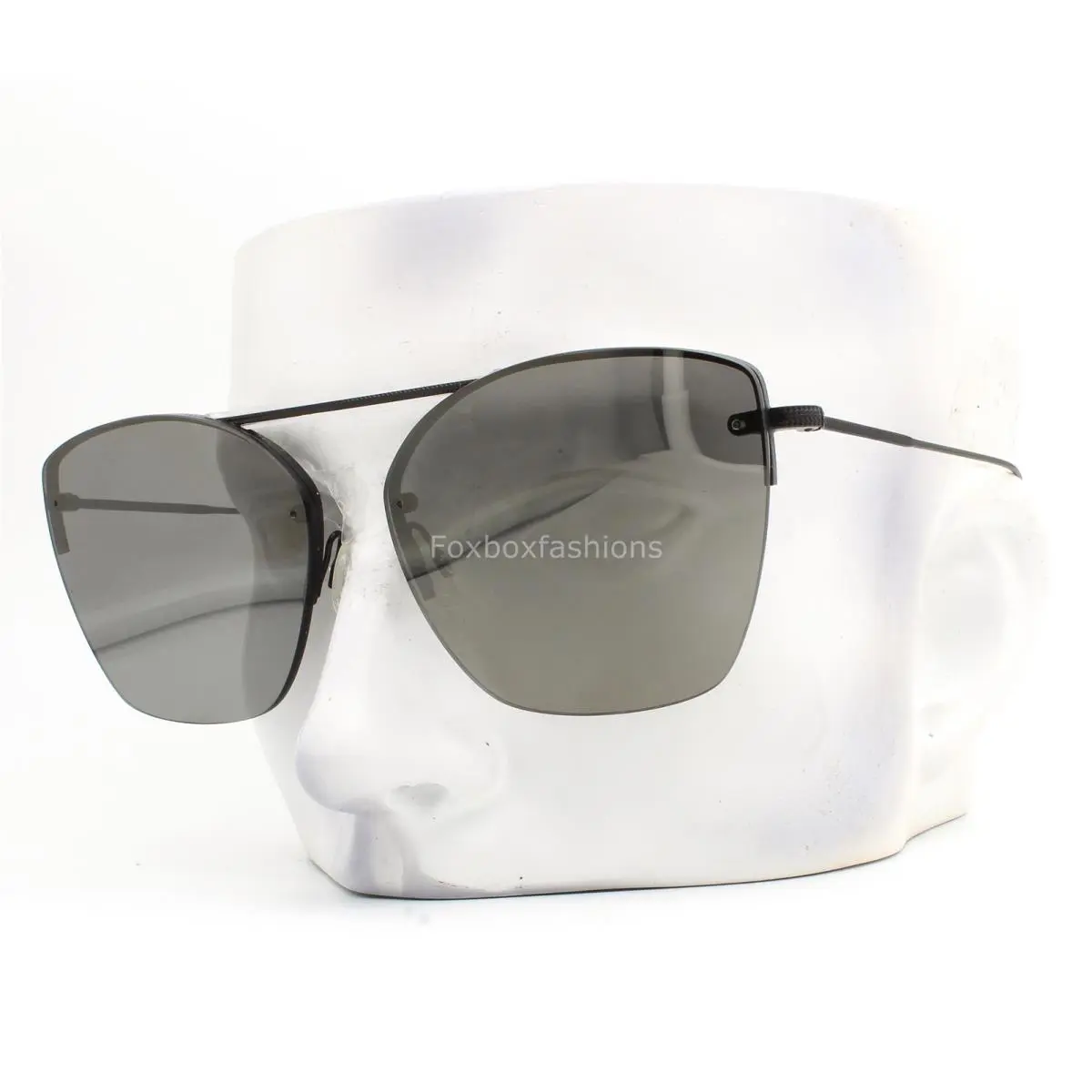 Oliver Peoples Ziane Sunglasses OV1217S Rimless Matte Black Mirror W/pouch
