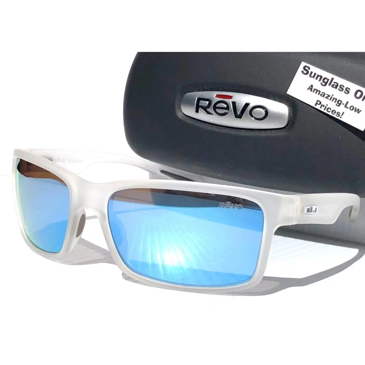 Crawler XL Matte Clear Polarized Blue Water Len Sunglass 1071 XL 09 BL by Revo