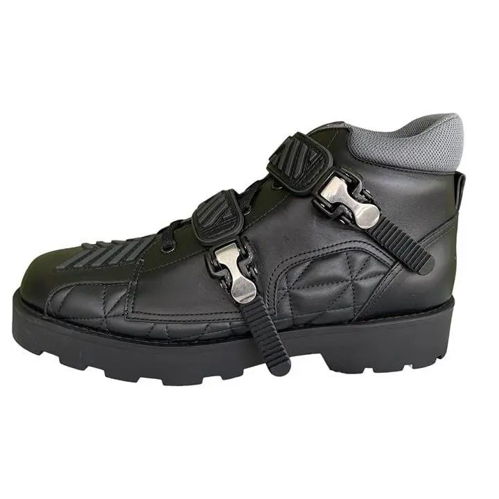 Gucci 718665 Black Leather Quebec Hi-top Calf Men`s Sneakers Shoe Size G 11