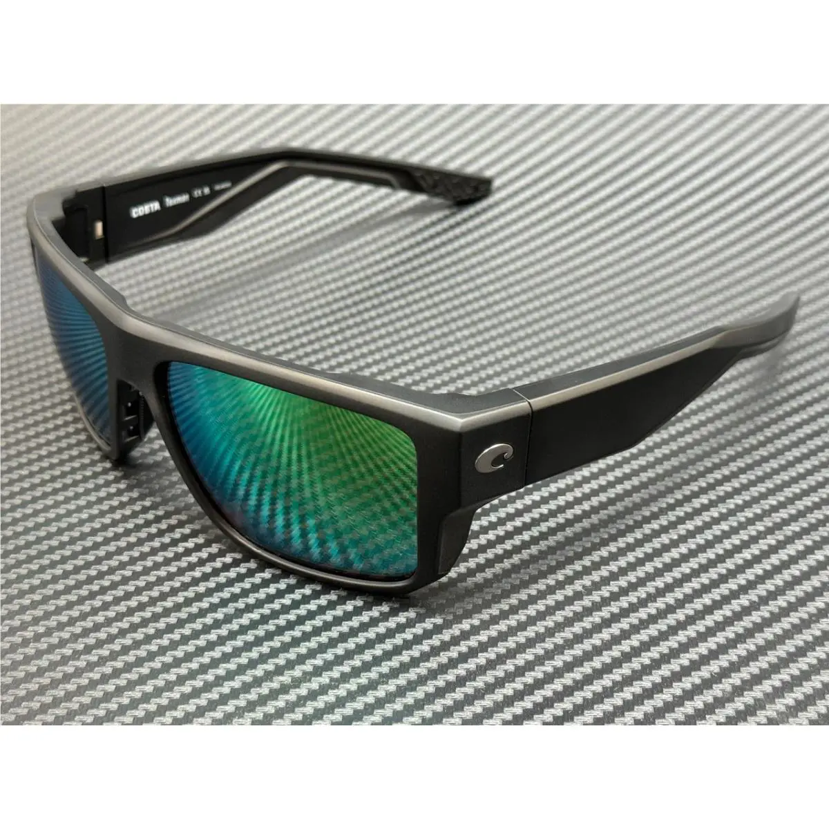 Costa Del Mar Taxman 6S9116 02 Matte Black Green Men`s 59 mm Sunglasses