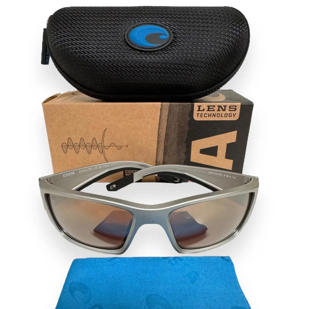 Costa Del Mar Sunglasses Corbina Pro Silver Copper Polarized Glass 580G W/case