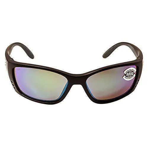 Costa Fisch Matte Black Plastic Frame Green Mirror Lens Men`s Sunglasses FS11OGM