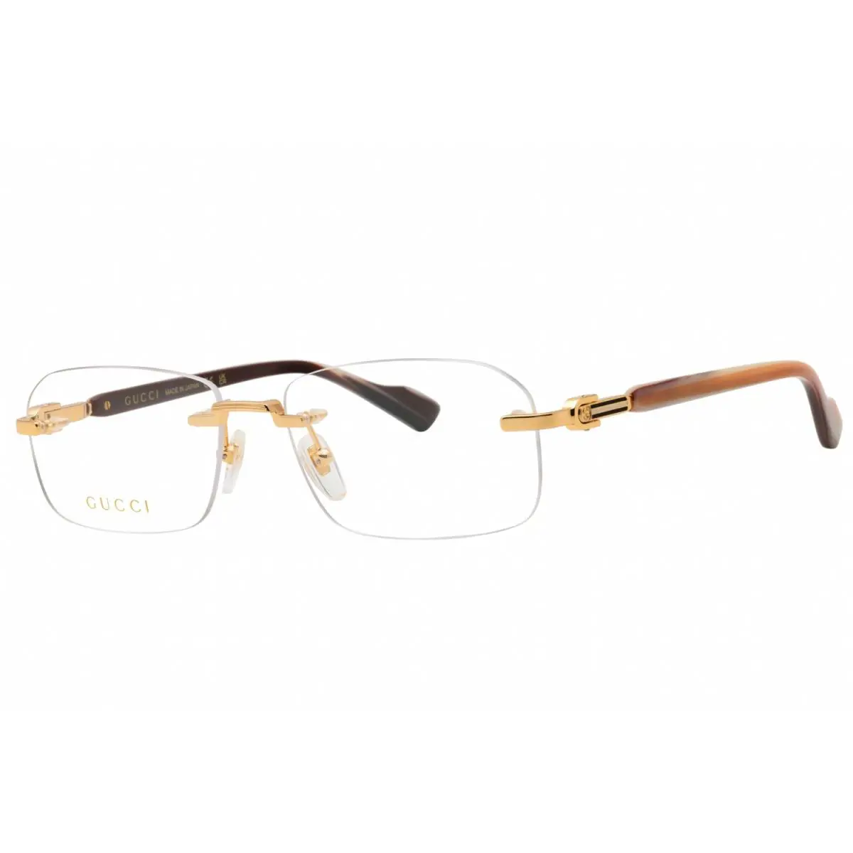 Gucci GG1221-002-56 Eyeglasses Frame Size 56mm 0mm 0mm Goldbrown Men 8896523940