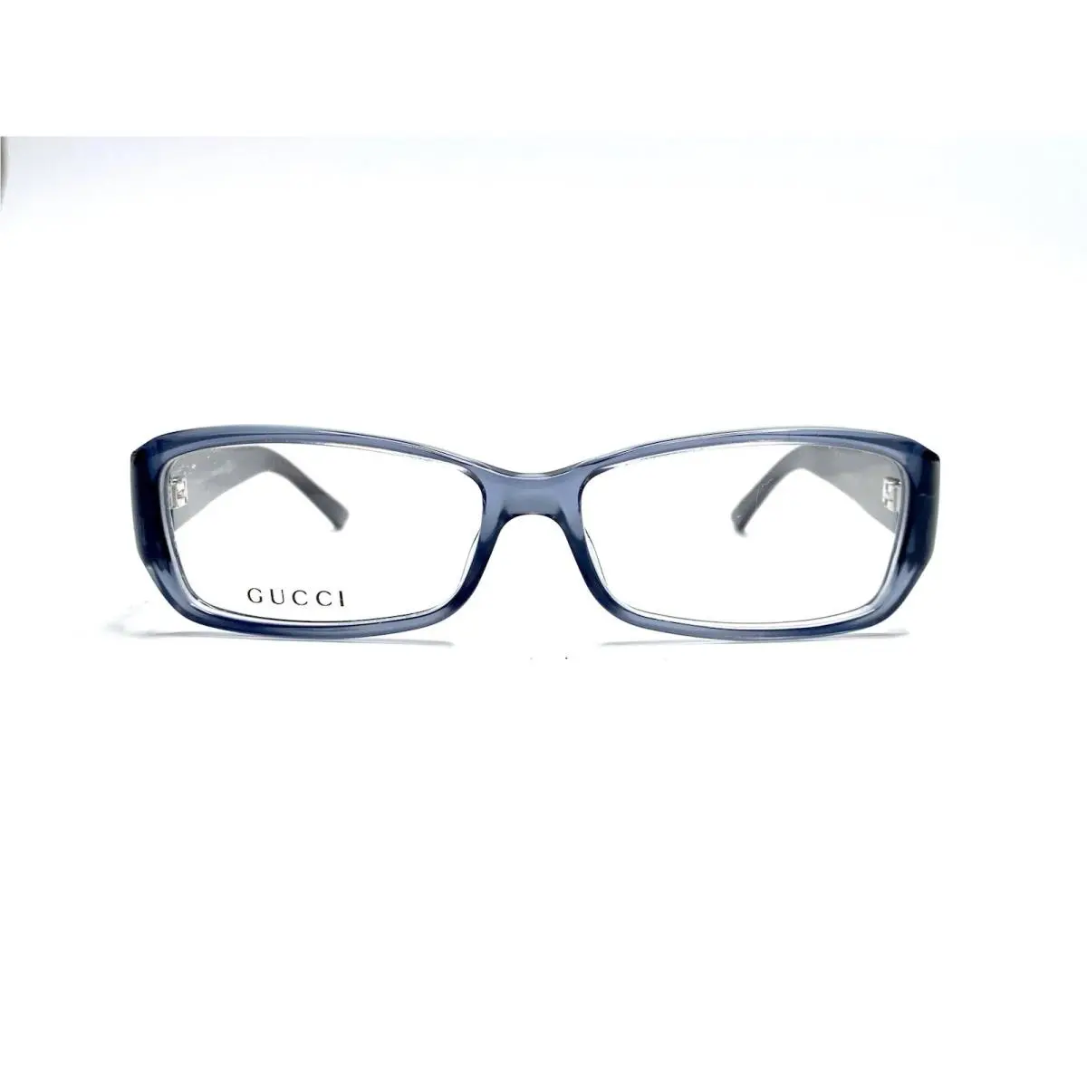 Gucci Blue Grey Clear Rectangular Glasses GG Temple Italy GG 3184 53 14 130