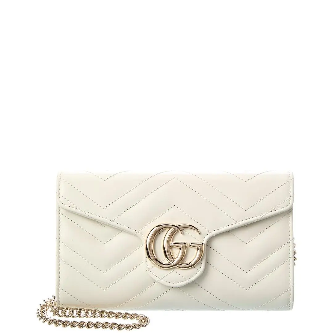 Gg Marmont Leather Crossbody Women`s White by Gucci