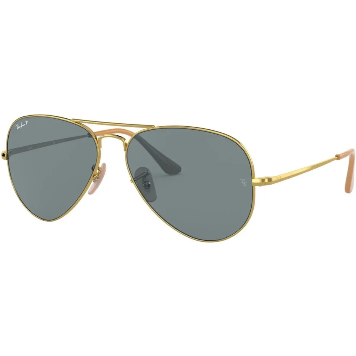 Ray-ban Adult Aviator Metal II Polarized Gold/blue 55mm Sunglasses - Frame: Gold, Lens: Blue