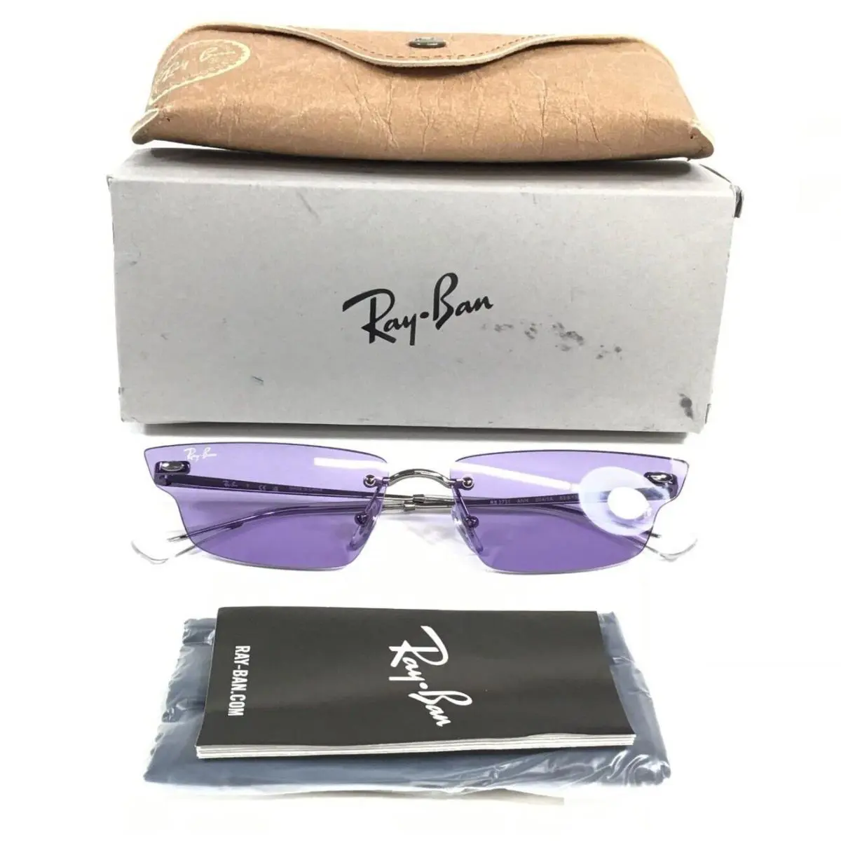 Ray-ban Sunglasses RB3731 Anh 004/1A Gunmetal Butterfly Frames w/ Purple Lenses
