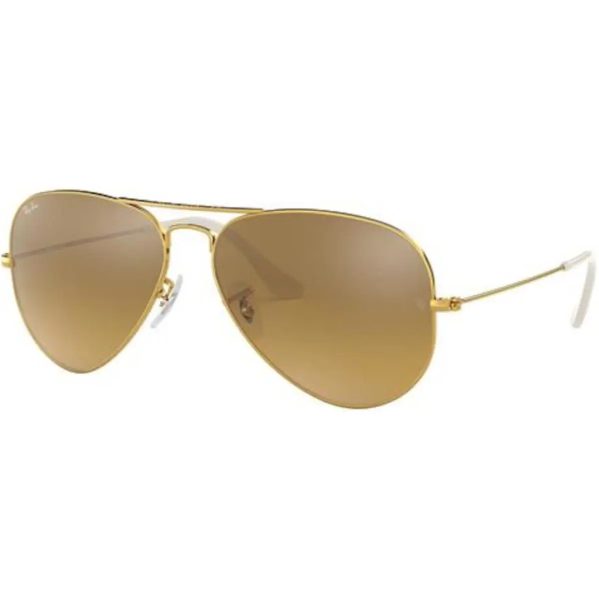 Ray-ban Adult Aviator Large Metal Polished Gold/brown/silver 55mm Sunglasses - Frame: Polished Gold/Brown, Lens: Silver