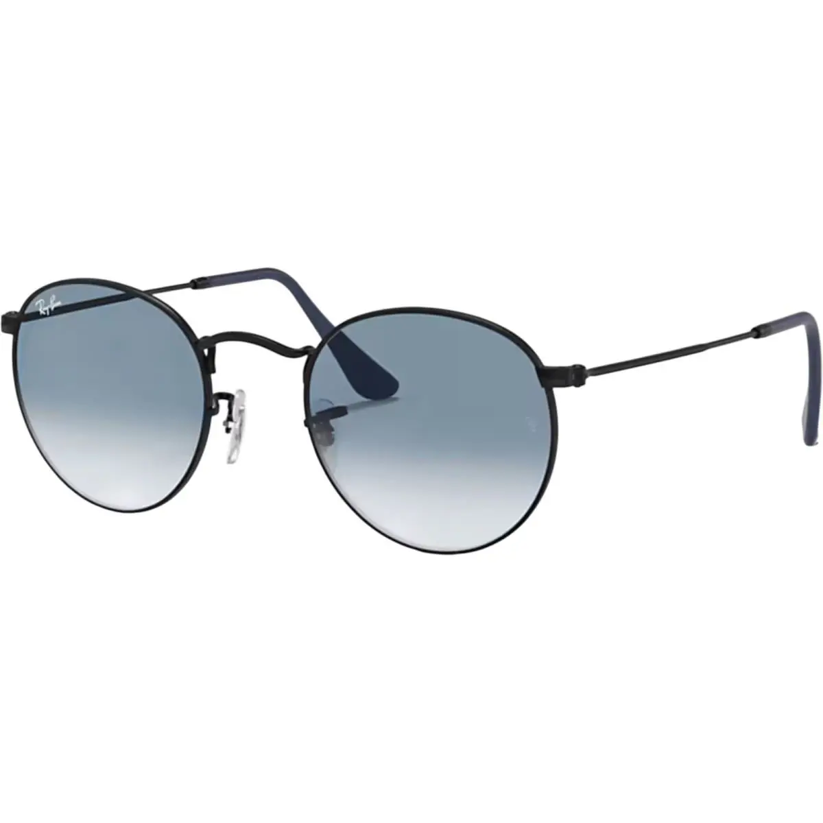 Ray-ban Adult Metal Round Matte Black/light Blue Gradient 50mm Sunglasses - Frame: Matte Black, Lens: Light Blue Gradient