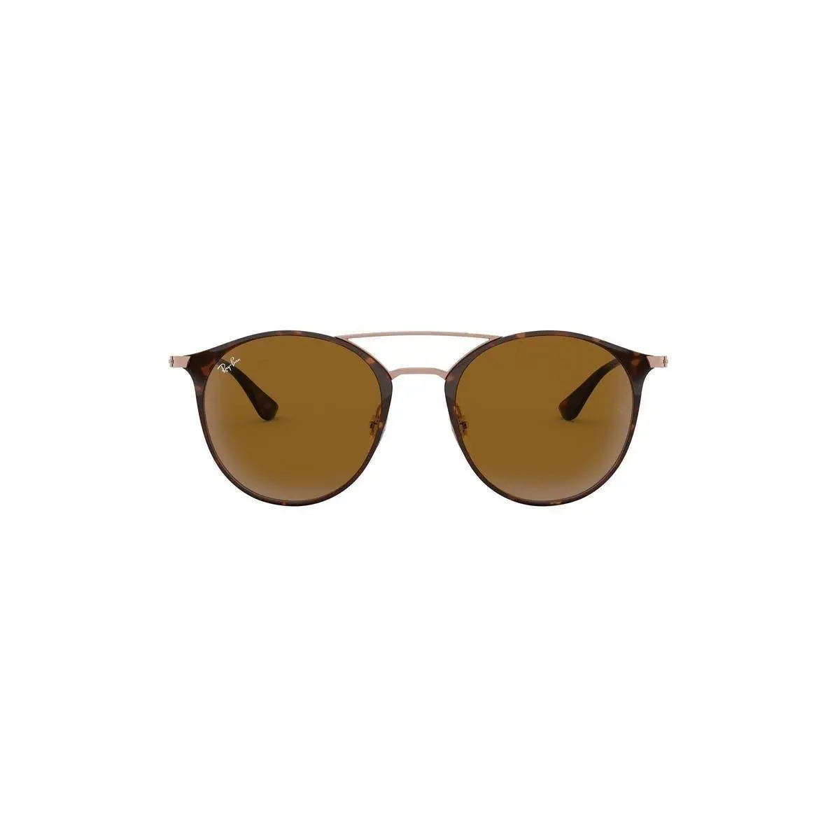 Ray-ban Women Highstreet 52mm Round Brow Bar Sunglasses Copper Tor