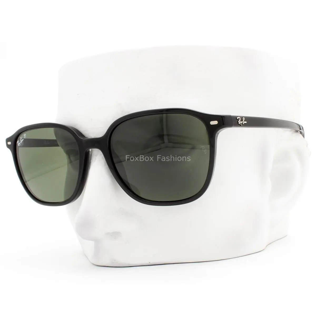 Ray-ban Leonard Sunglasses RB2193 901/58 Black Polarized Green Glass 53mm W/case