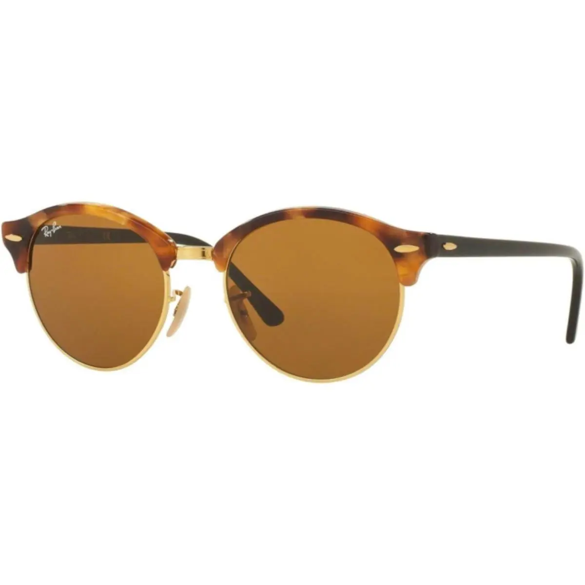 Ray-ban Adult Clubround Classic Polished Brown Havana/B-15 Brown 51mm Sunglasses - Frame: Polished Brown Havana, Lens: B-15 Brown