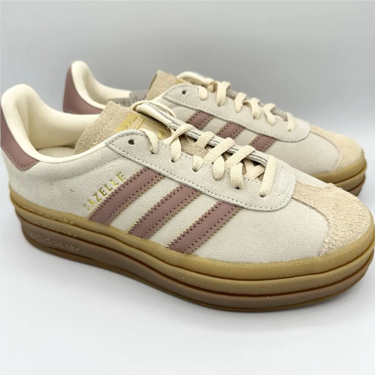 Adidas Gazelle Bold Cream Clay Beige Pink Sand Strata Women`s Sizes 6-10 JS3893